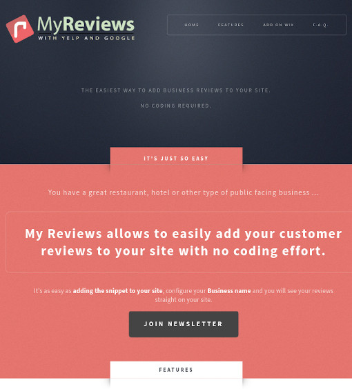 MyReviews.link frontpage